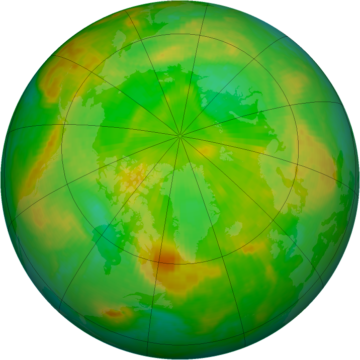 Arctic ozone map for 22 June 2003